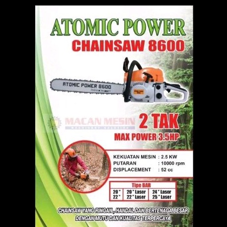 Jual Mesin Potong Kayu Chainsaw Sinso Senso Mini Bar Baja Atomic Power Shopee Indonesia