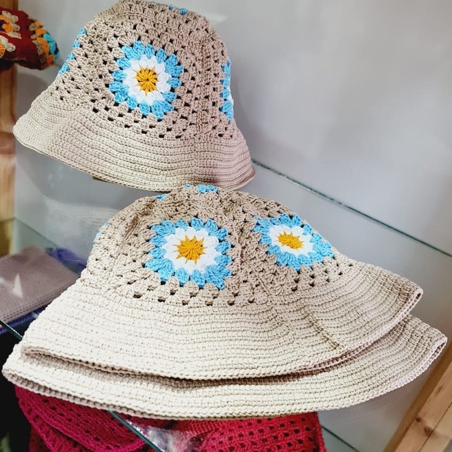 Jual Topi Rajut I Topi Granny Square I Topi Cantik I Topi Dewasa I Topi ...