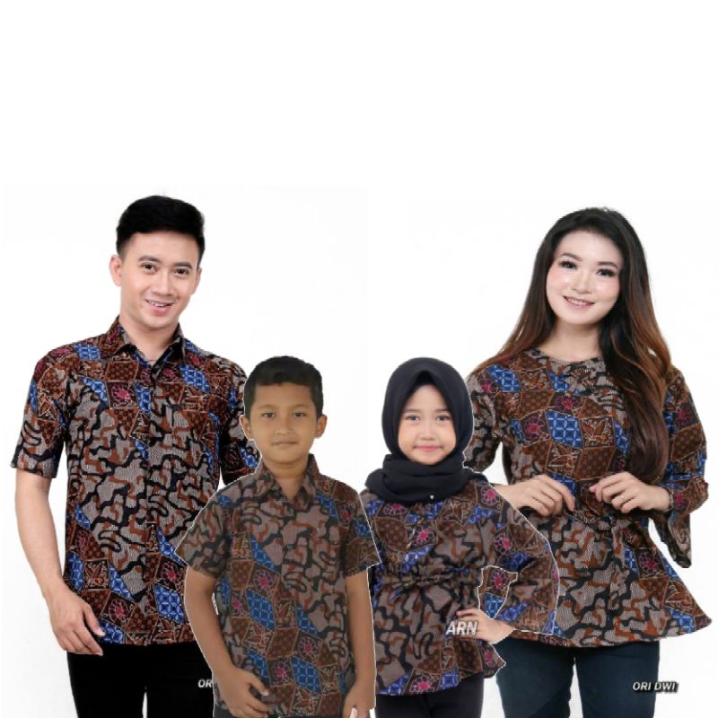 Jual BATIK COUPLE MODERN/SARIMBIT KELUARGA ADA HEM DAN BLOUSE ANAK USIA ...