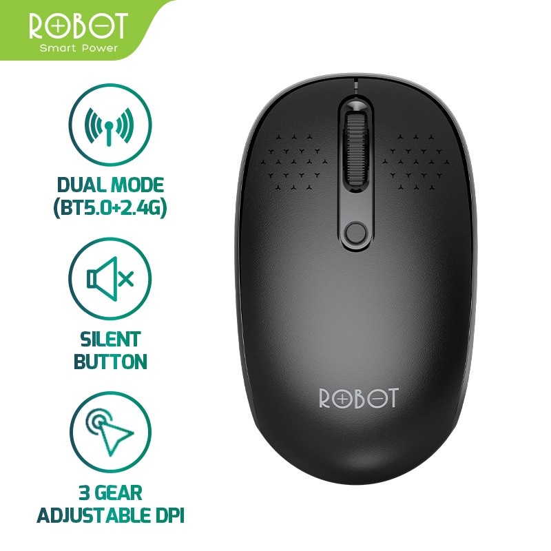Jual Robot M360 Mouse Multi-Device Bluetooth+2.4G Wireless Mouse Dual ...