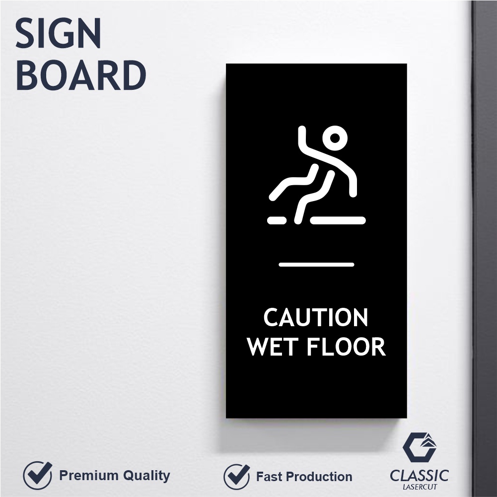 Jual Sign Wet Floor / Sign Board Akrilik / Sign Acrylic Modern 15 x