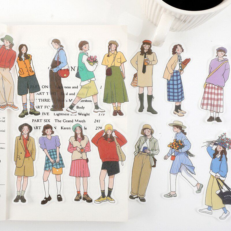 Jual Character Deco Stiker Wanita dan Lelaki Washi Sticker Girls and ...
