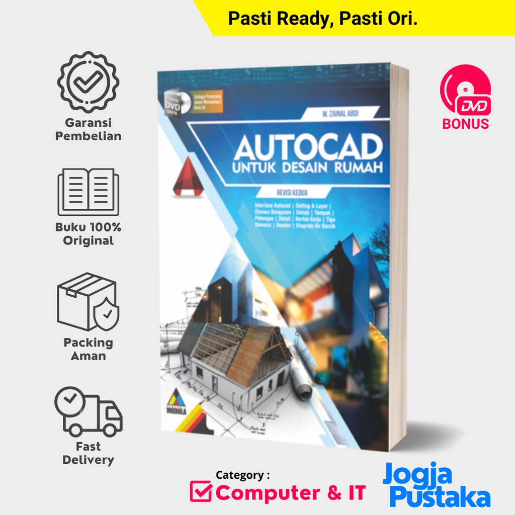 Jual Buku Autocad Untuk Desain Rumah (Revisi Kedua) + Bonus DVD ...