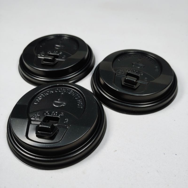 Jual Tutup Gelas Kopi / Tutup Gelas Paper cup Hitam 8 oz( 50 pcs ...