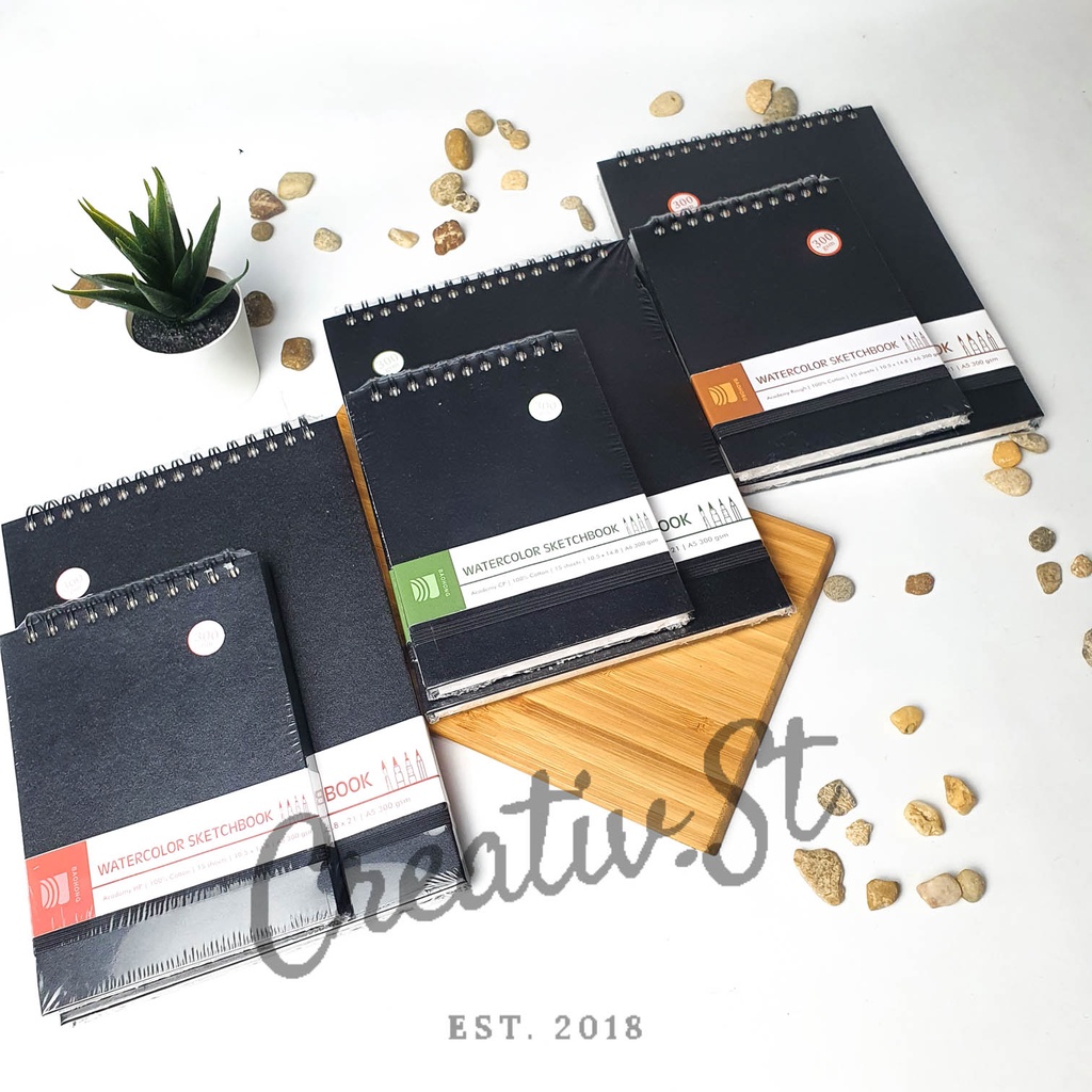 Jual BAOHONG Academy Watercolor Sketchbook 300 Gsm 100 Cotton A6 A5 Buku Sketsa Lukis Cat Air