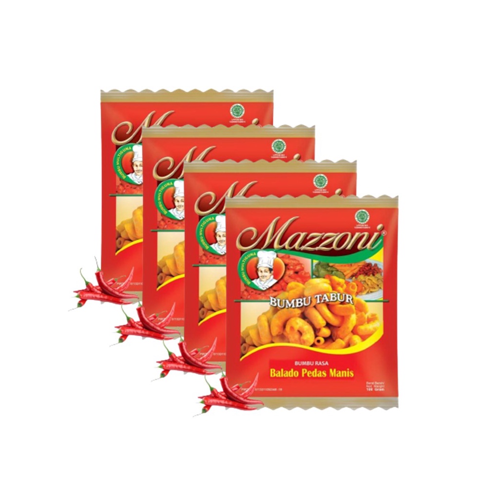 Jual Mazzoni Bumbu Tabur Balado Pedas Manis 4 X 100g Shopee Indonesia 