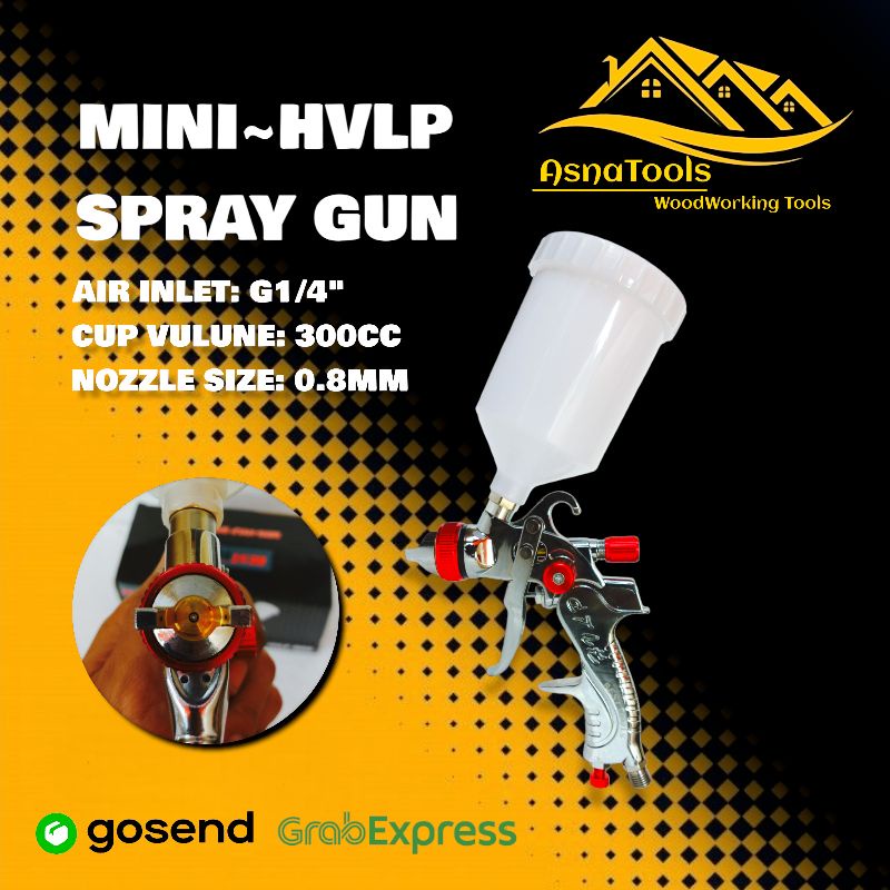 Jual HVLP Spray Gun Mini H-8000 Nozzle Size 0.8 mm / Original Besttools ...
