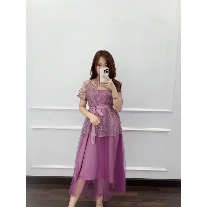 Jual (REAL PICT )MIDI DRESS 2IN1 PREMIUM GRICIA / DRESS PESTA / DRESS