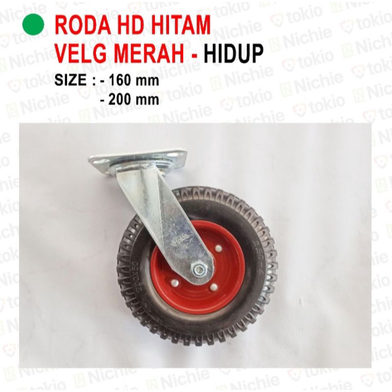 Jual Roda Heavy Duty 6 Inch/160MM Hidup Karet Roda Gerobak Tokio ...