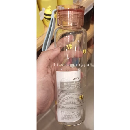 Jual Botol Miniso - Bee Series High Borosilicate Glass Bottle 380ml ...