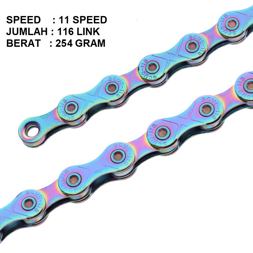 Jual SCUD Chain Rantai 11 Speed Gold Rainbow Chrome | Shopee Indonesia