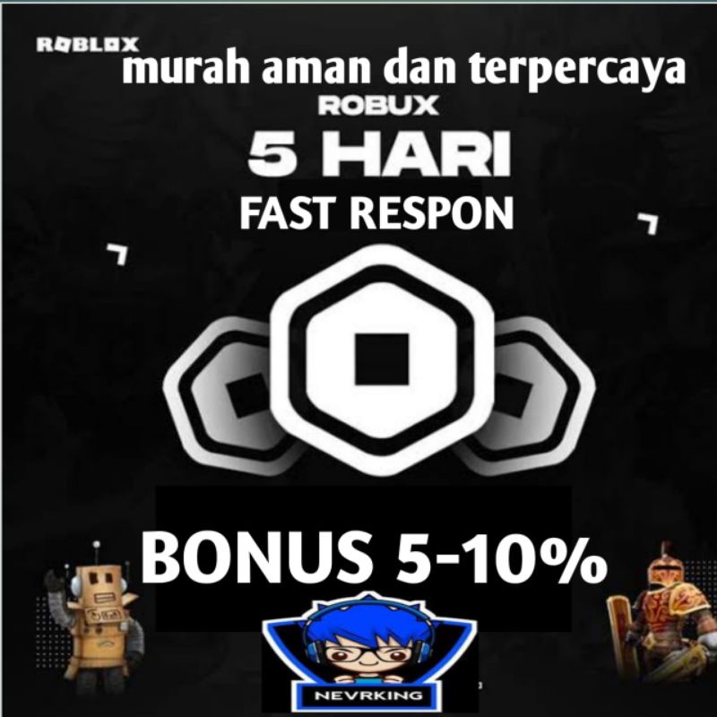 Jual Robux 100-500 Bonus Hingga 30% Termurah | Shopee Indonesia