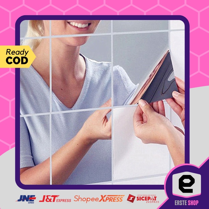 Jual Paket Sticker Stiker 3D Model Kotak Kaca Cermin Dekorasi Dinding 9 ...