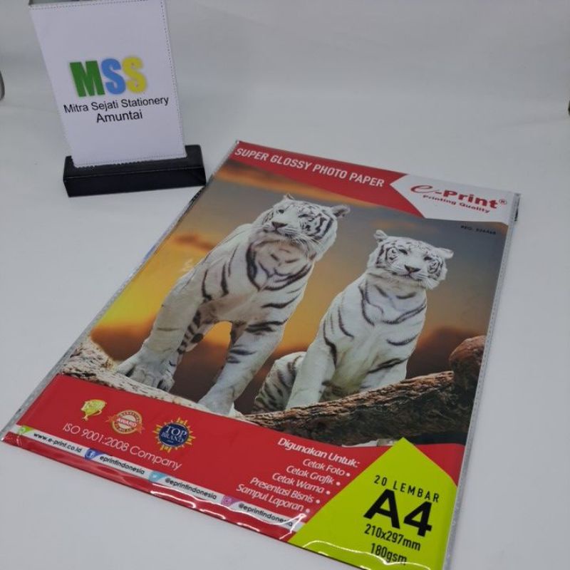 Jual KERTAS PHOTO SUPER GLOSSY A4 E-PRINT 180GSM | Shopee Indonesia