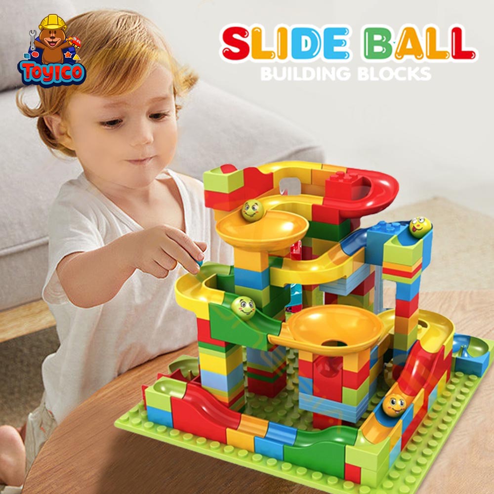 Jual [Toyico] Mainan Brick Building Blocks Marble Race Run Maze Balls ...