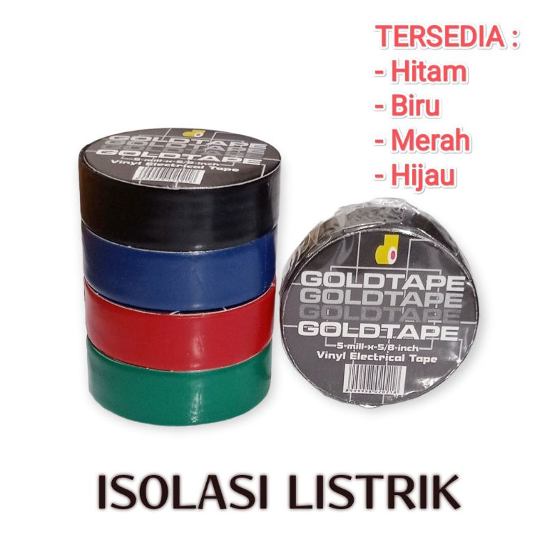 Jual Isolasi Listrik GOLDTAPE Hitam 5mm Panjang 5 Yard Electrical