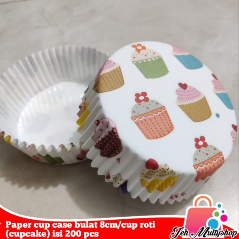 Jual Paper cup case laminasi bulat 8cm/ cup roti (cupcake) isi 200 pcs ...