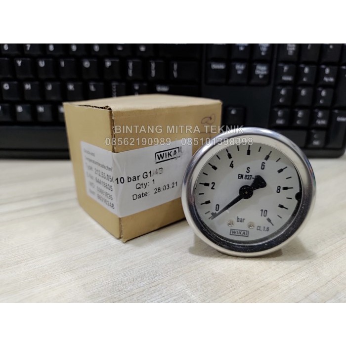 Jual PRESSURE GAUGE WIKA 212.53.050 0 10 BAR Shopee Indonesia