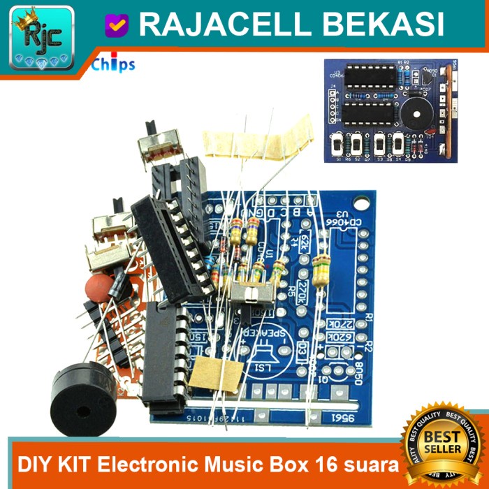 Jual DIY KIT Music Box 16Suara Sirine Bell KIT Belajar Elektronik ...