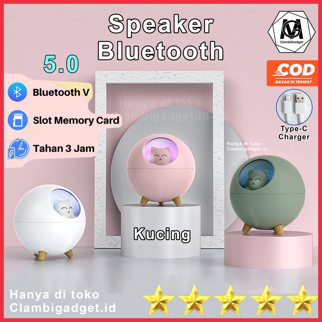 Jual Speaker Bluetooth Bass Kucing Cat Mini Portable Super Bass Dragon ...