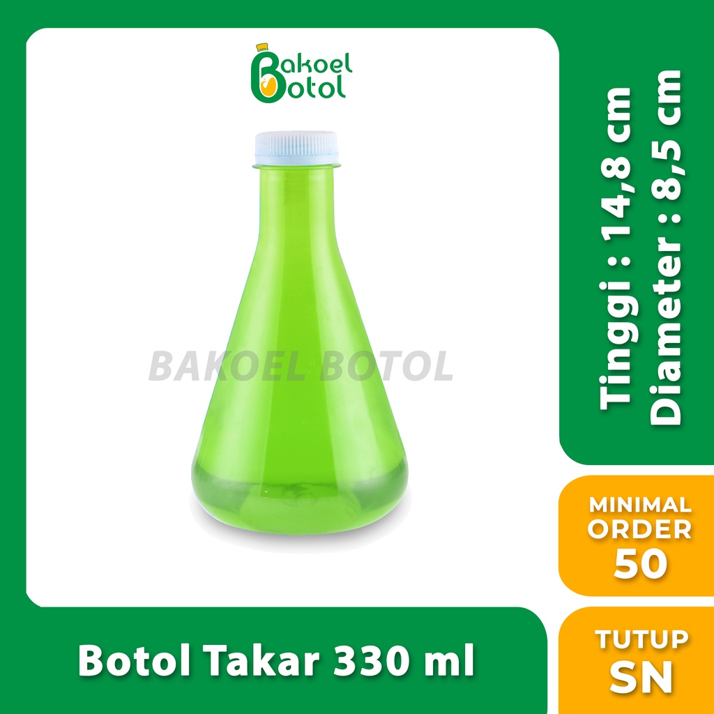 Jual Botol Takar Plastik 330 ml (MINIMAL 1 PACK) / Botol Lab Plastik ...