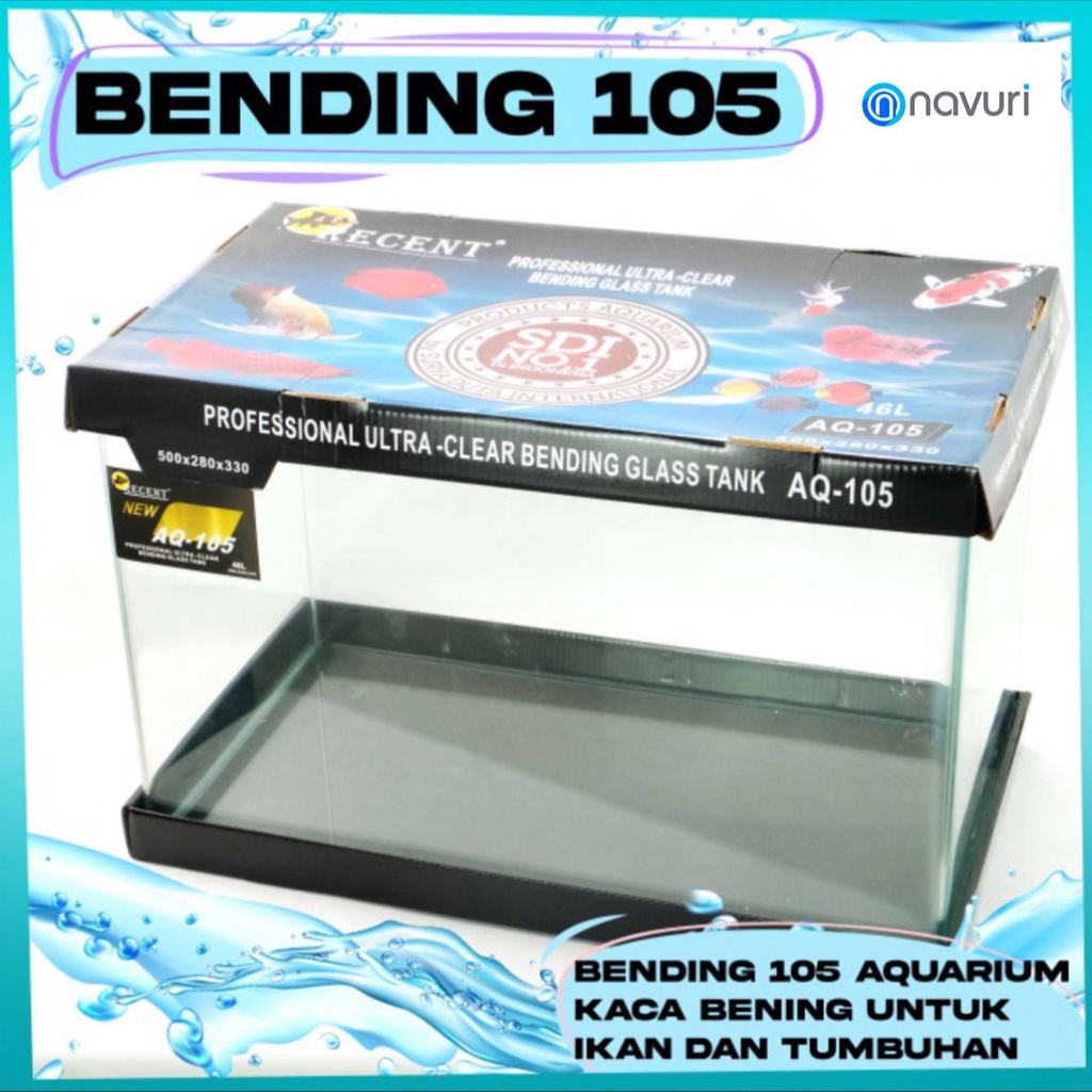 Jual AQUARIUM AQUASCAPE BENDING IMPORT GLASS TANK RECENT AQ 105(GOJEK