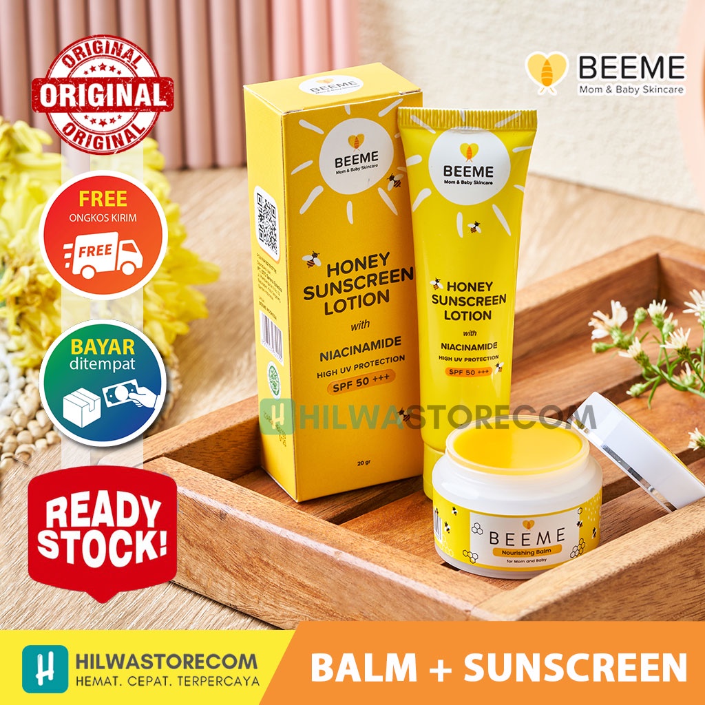 Jual PAKET HEMAT BEEME NOURISHING BALM & HONEY SUNSCREEN SPF 50+ BEEMEE ...