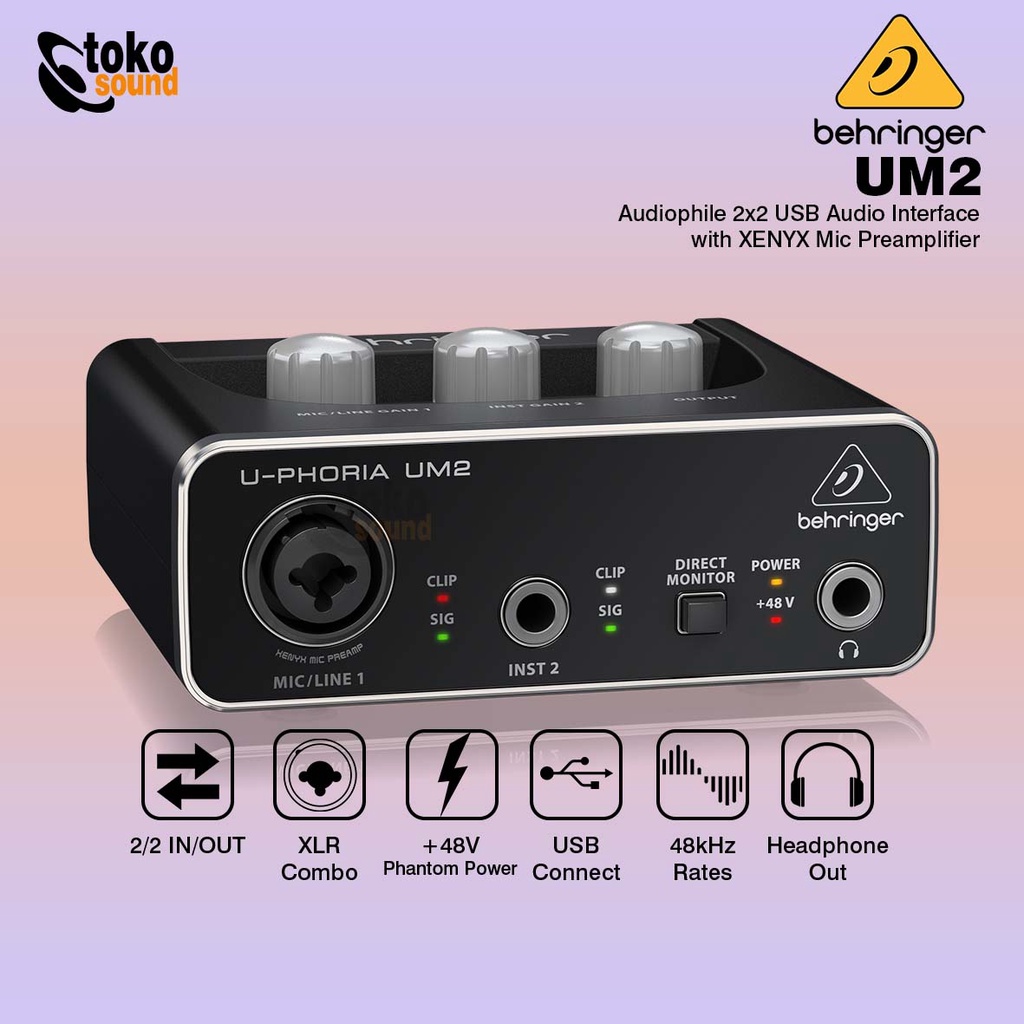 Jual Behringer UM2 U-Phoria 2x2 USB Audio Interface | Shopee Indonesia