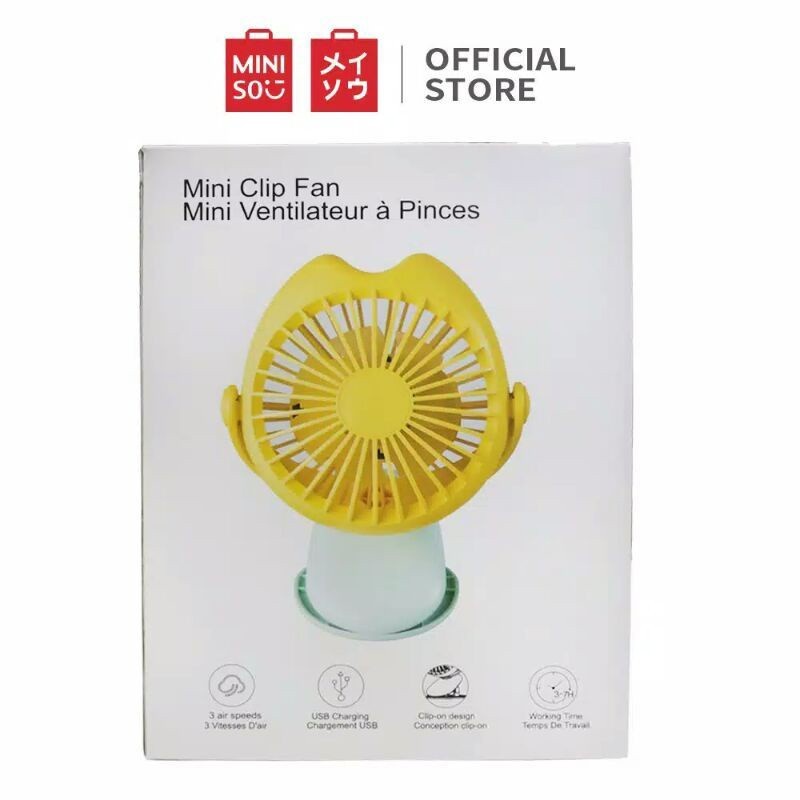 Jual Miniso Mini Clip Fan 1800 Mah Lithium Battery | Shopee Indonesia
