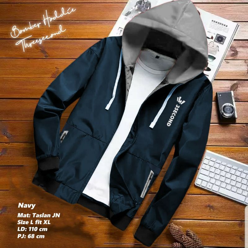 Jual Jaket Bomber Hoodie Bolak Balik Jaket Cowok Jaket Bomber Pria