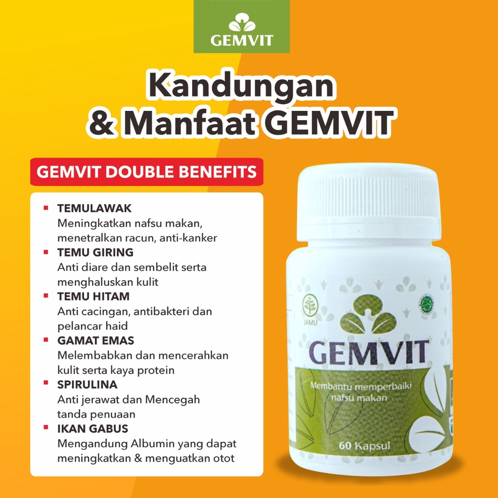 Jual Gemvit suplemen penggemuk badan penambah berat badan anak dewasa ...