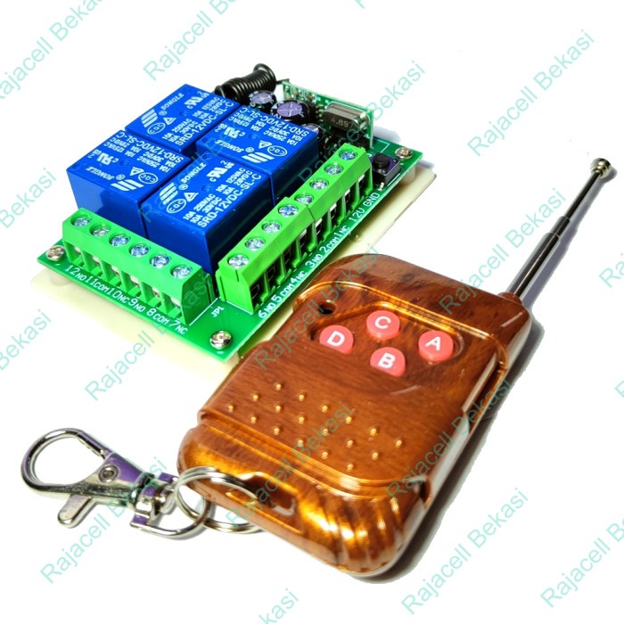 Jual Relay Module Remote Control 4ch 12V Wireless Switch RF 433Mhz ...