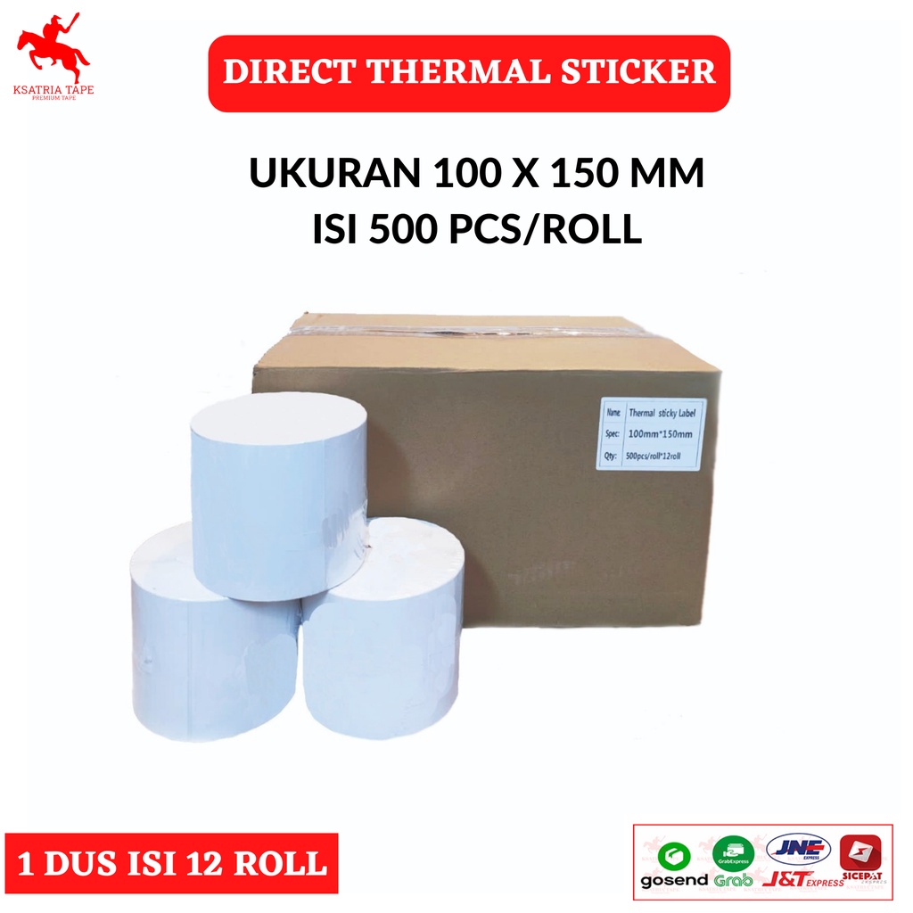 Jual Thermal Direct Label/Kertas Label Stiker Blueprint/100 X 150 MM X ...