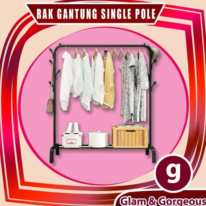 Jual Rak Gantungan Baju Jemuran Pakaian Minimalis Stand Hanger Ghr006 G86g464f Shopee Indonesia