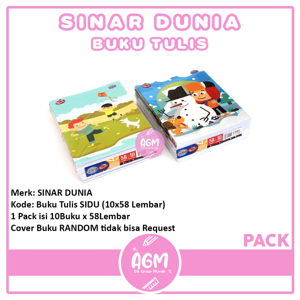 Jual Buku Tulis SINAR DUNIA / SIDU 10x58 Lembar [1PACK ] | Shopee Indonesia