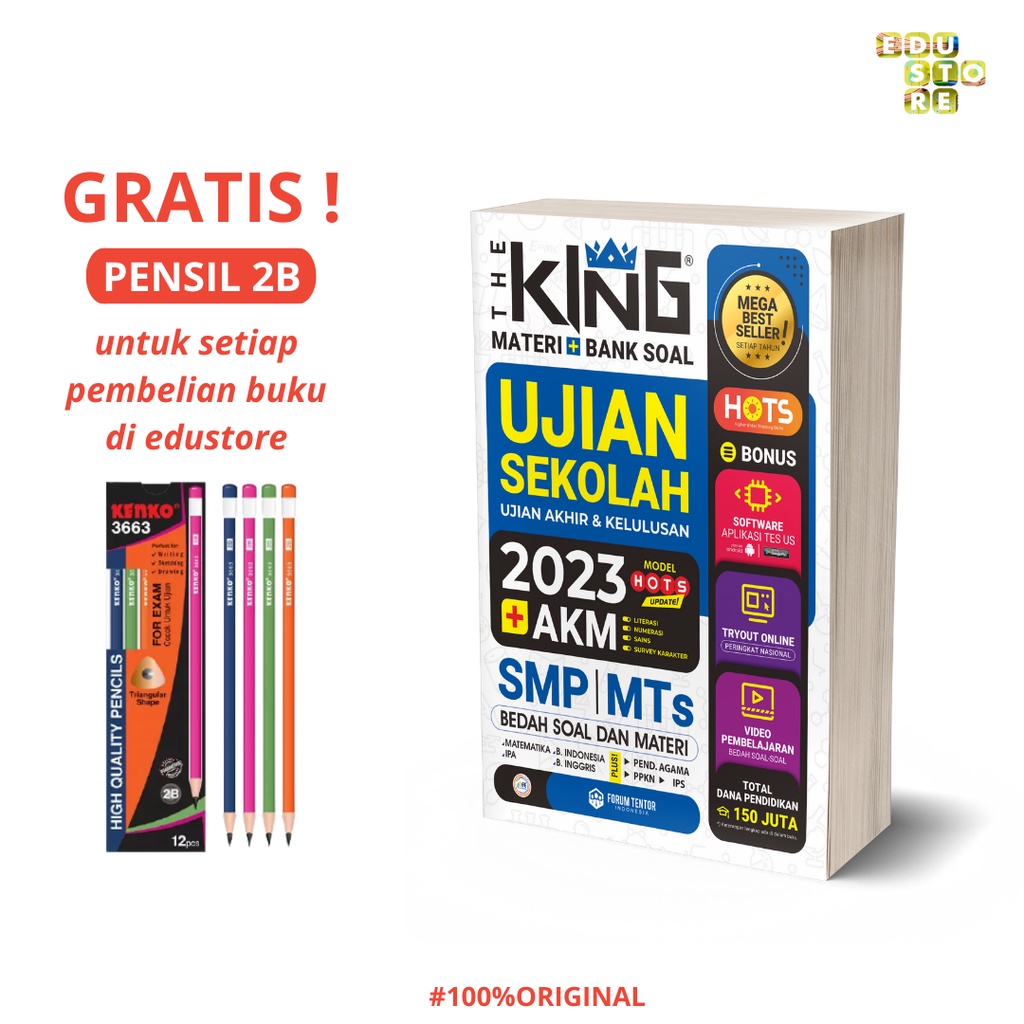 Jual BUKU THE KING MATERI & BANK SOAL UJIAN SEKOLAH AKM 2023 SMP/MTS ...