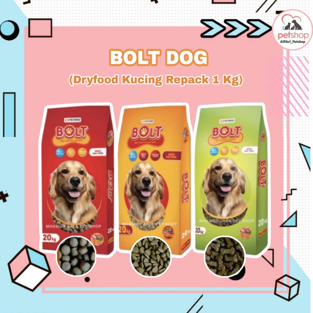 Jual Makanan Anjing BOLT Dog 1kg - Bolt Anjing Murah | Shopee Indonesia