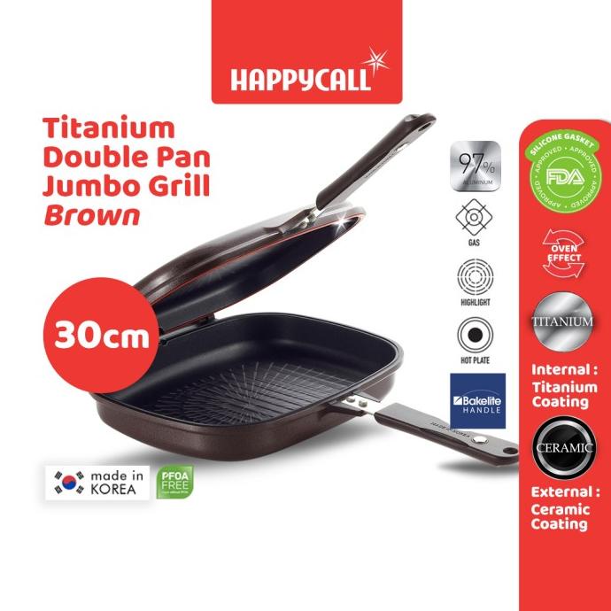 Jual Happycall Titanium Double Pan Jumbo Grill Shopee Indonesia