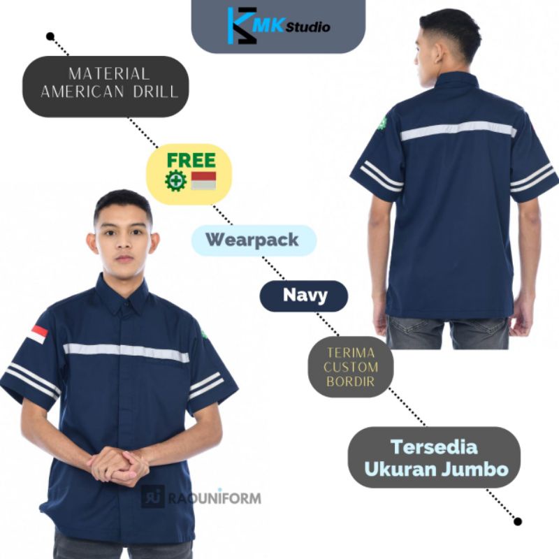 Jual Baju Wearpack Kemeja Safety K Proyek Tambang Lengan Pendek