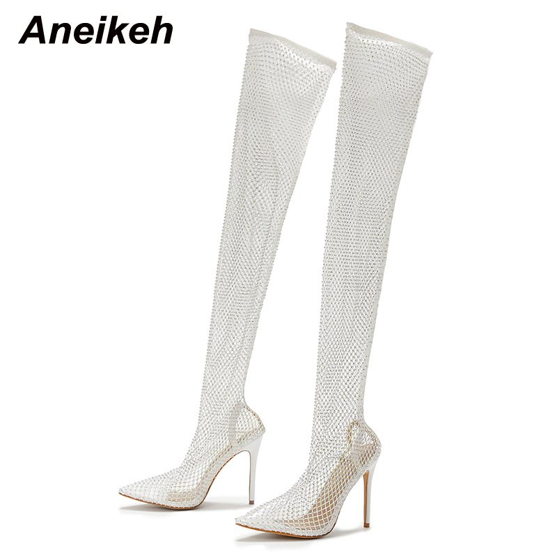 PUMPS High-heeled Shoes Female Pointed Stiletto Sexy Nightclub Word With Rivets Wild Sandals Female Summer