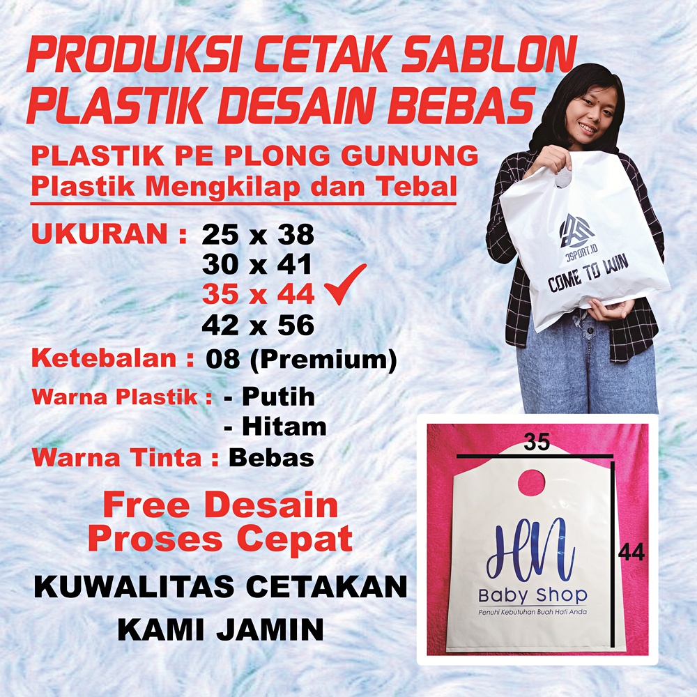 Jual Sablon Plastik Plong Gunung PE Tebal Mengkilap Cepat Cetak Tas ...