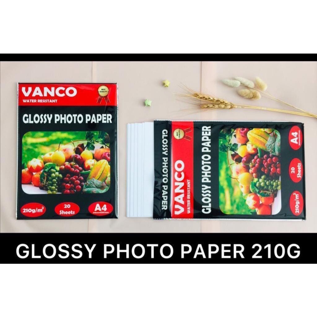 Jual Vanco Glossy Photo Paper Kertas Foto Glossy A4 Tebal 210 Gram