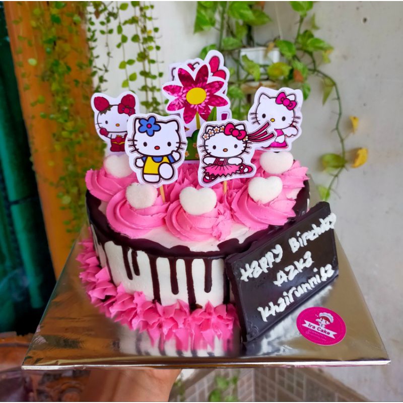 Jual kue ulang tahun karakter hellokitty uk 20cm & 16cm | Shopee Indonesia