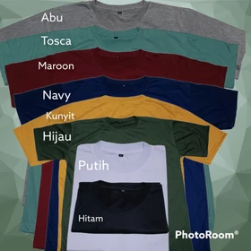 Kaos Polos Pria Cotton Combed 30s Kaos Lengan Pendek Pria Round Neck Regular Fit Kaos Polos