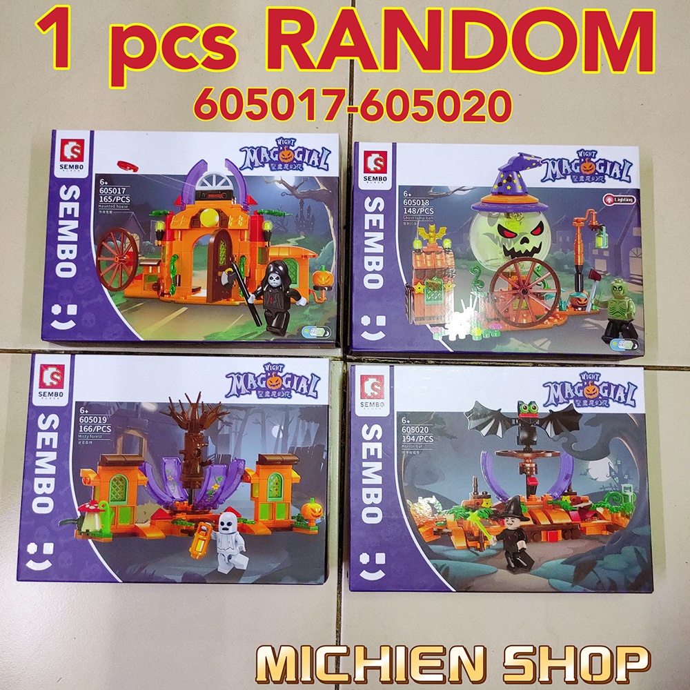 Jual Sembo Block Mainan Labu Halloween DIY Blok Kit Anak Sembo | Shopee ...