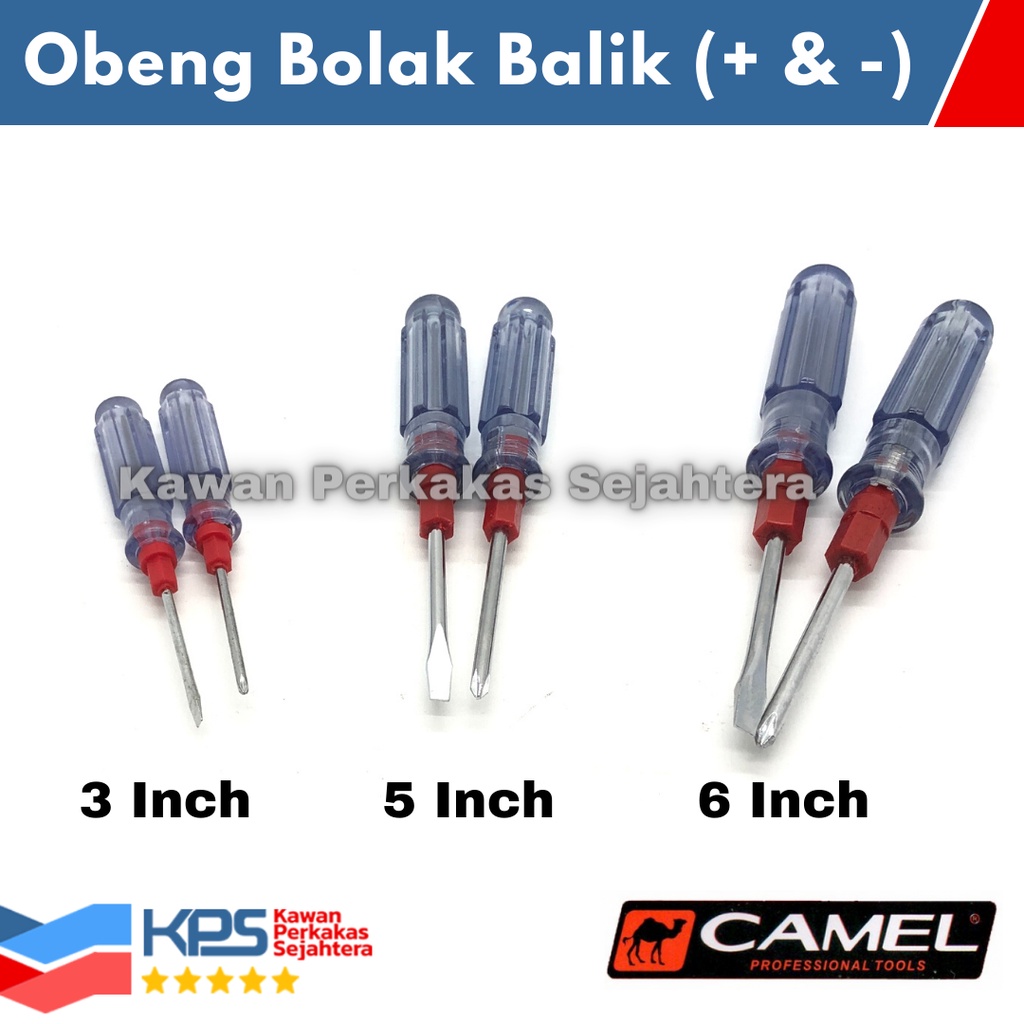 Jual CAMEL Obeng BB Bolak Balik Plus (+) Min (-) 3