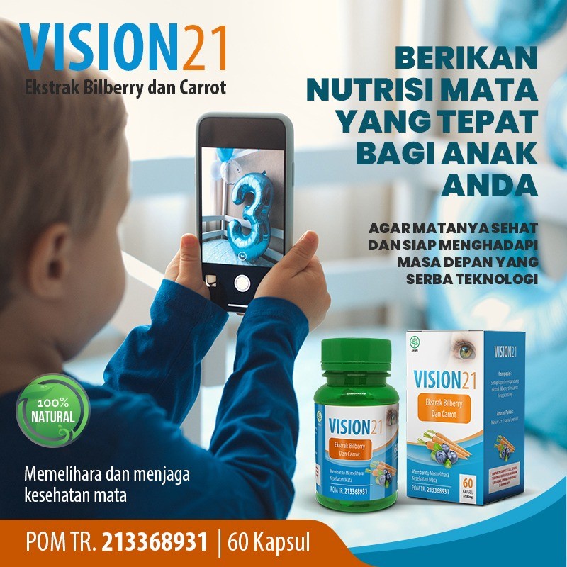 Jual Sehat Mata Katarak Bilberry Ekstrak Wortel 60 Kapsul Vision 21 ...