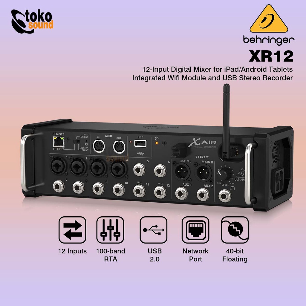 Jual Behringer X Air XR12 12 Channel Tabletcontrolled Digital Mixer