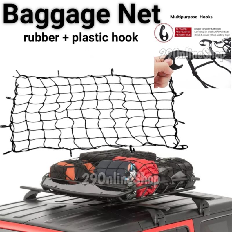 Jual tali jaring hook atap bak net cargo bagasi storage roof rack rak ...