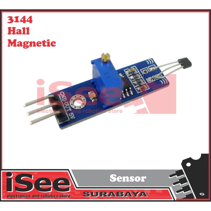 Jual Modul Hall Sensor 3144 white lm393 sensor magnetic module magnetik ...